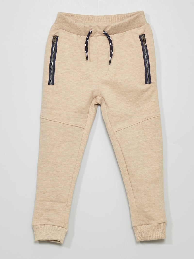 Pantalon en molleton beige - Kiabi