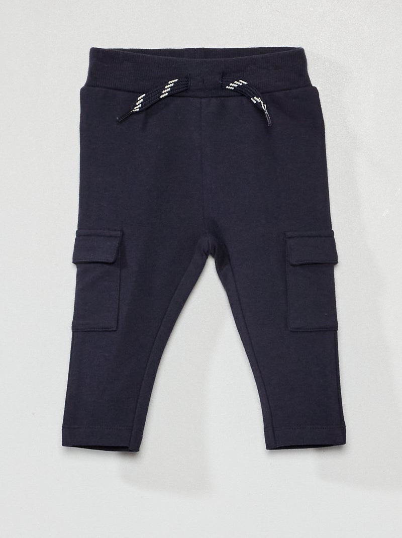 Pantalon en molleton bleu marine - Kiabi