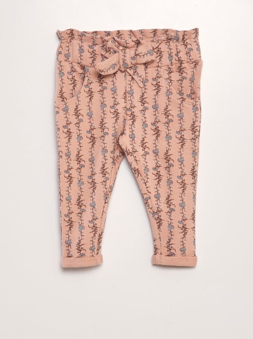 Pantalon en molleton fleuri - Kiabi