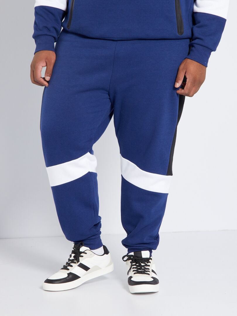 Pantalon en molleton gratté bleu foncé - Kiabi