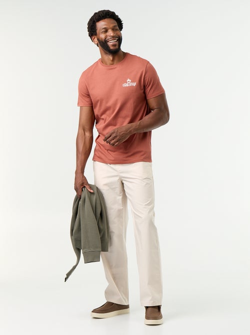 Pantalon en popeline taille élastiquée - Kiabi