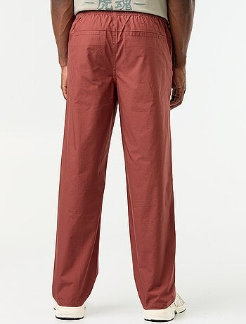 Pantalon en popeline taille élastiquée