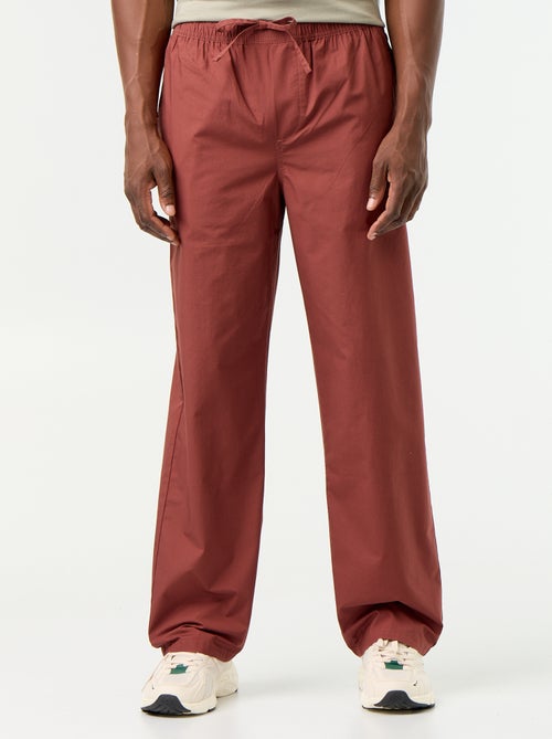 Pantalon en popeline taille élastiquée - Kiabi
