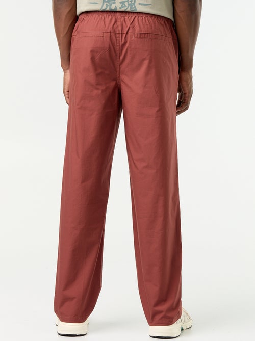 Pantalon en popeline taille élastiquée - Kiabi