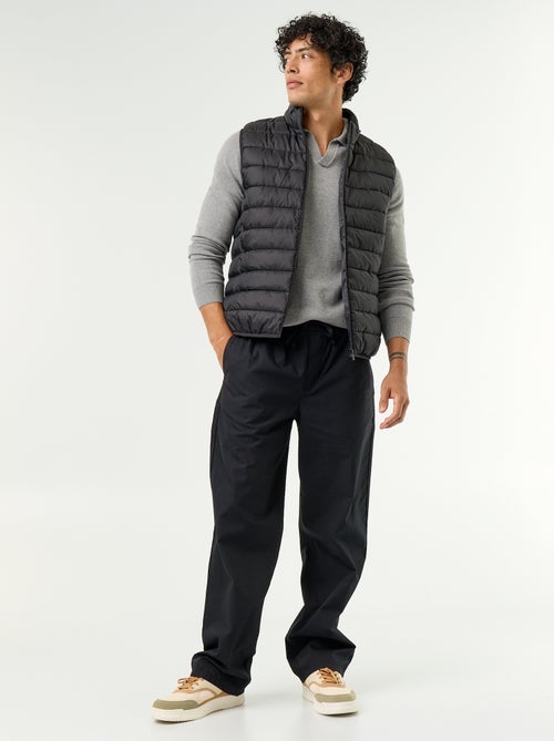 Pantalon en popeline taille élastiquée - Kiabi