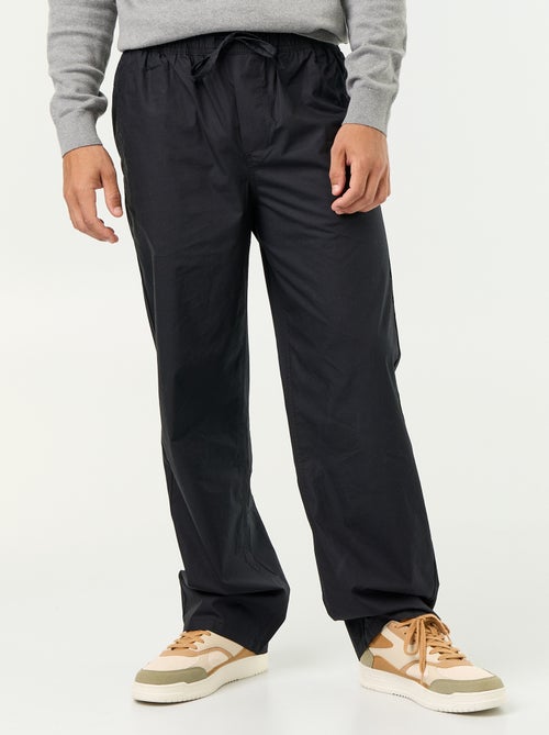 Pantalon en popeline taille élastiquée - Kiabi