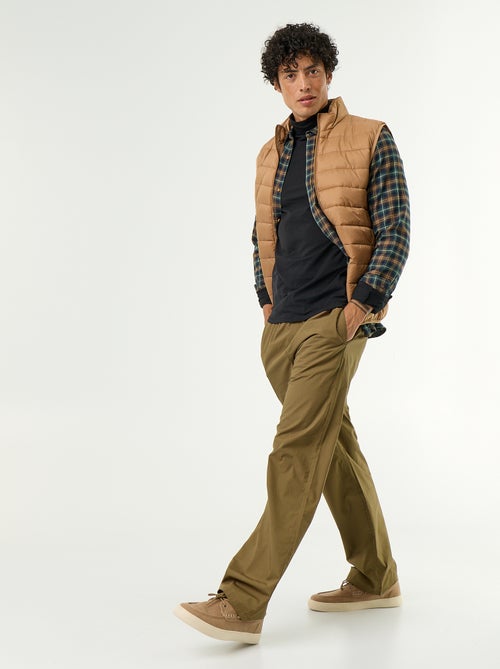 Pantalon en popeline taille élastiquée - Kiabi