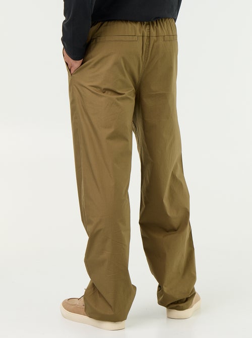 Pantalon en popeline taille élastiquée - Kiabi