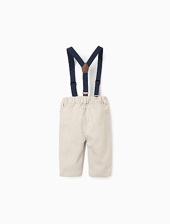 Pantalon en sergé à bretelles amovibles