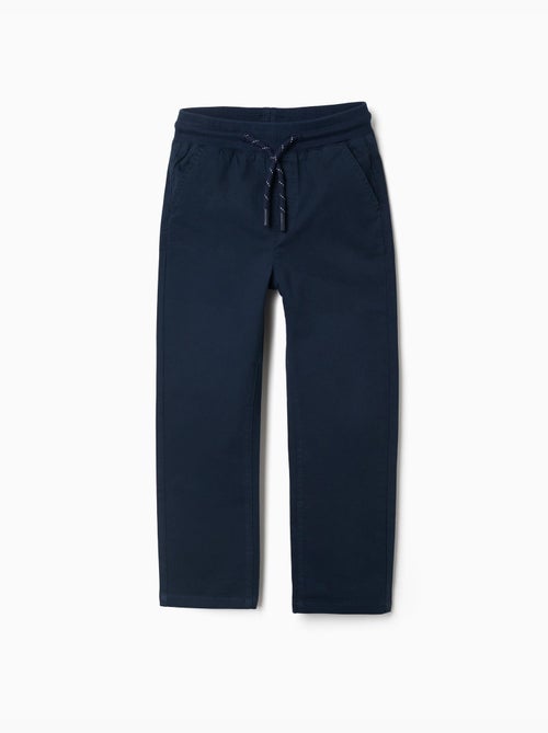 Pantalon en sergé à coupe droite avec cordon de serrage - Kiabi Pantalon en sergé à coupe droite avec cordon de serrage - Kiabi