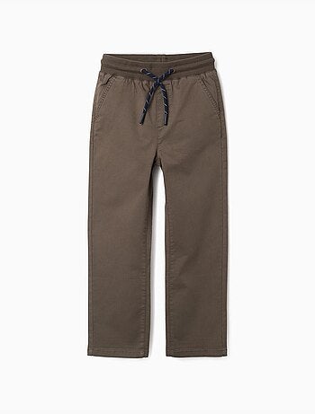 Pantalon en sergé à coupe droite avec cordon de serrage