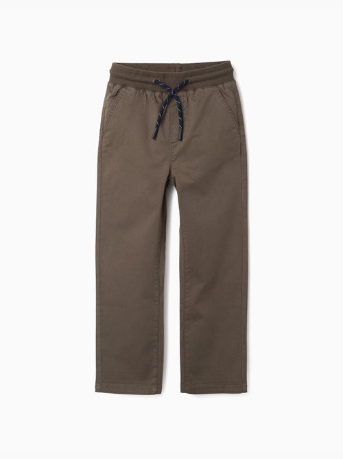 Pantalon en sergé à coupe droite avec cordon de serrage - Kiabi Pantalon en sergé à coupe droite avec cordon de serrage - Kiabi
