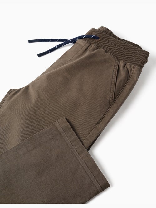 Pantalon en sergé à coupe droite avec cordon de serrage - Kiabi Pantalon en sergé à coupe droite avec cordon de serrage - Kiabi