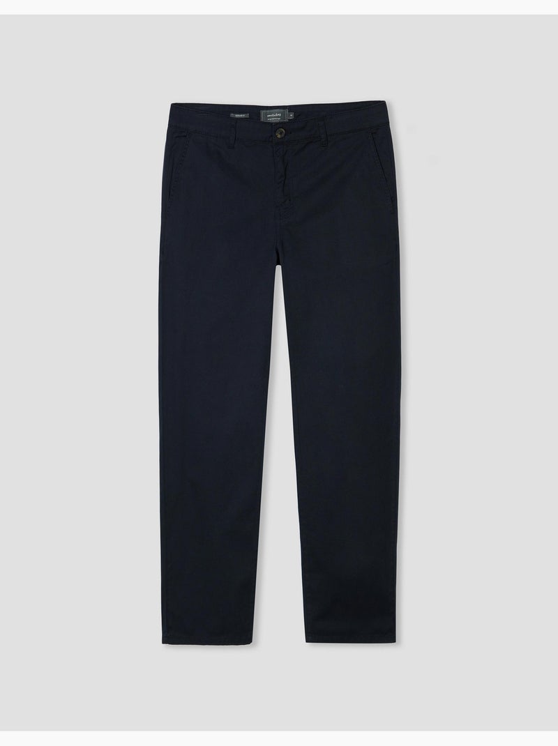 Pantalon en sergé à coupe régulière, MO Fashion Bleu - Kiabi