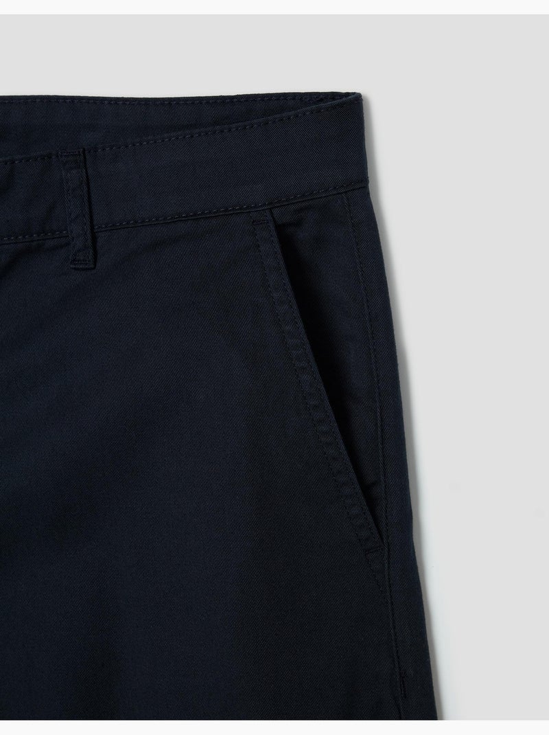 Pantalon en sergé à coupe régulière, MO Fashion Bleu - Kiabi