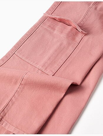 Pantalon en sergé à jambe large avec poches cargo