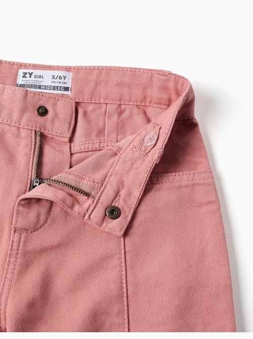 Pantalon en sergé à jambe large avec poches cargo - Kiabi