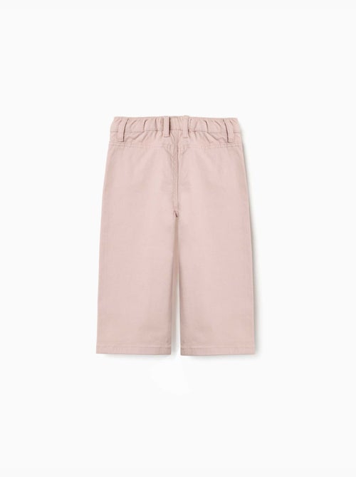 Pantalon en sergé à jambe large avec poches devant - Kiabi