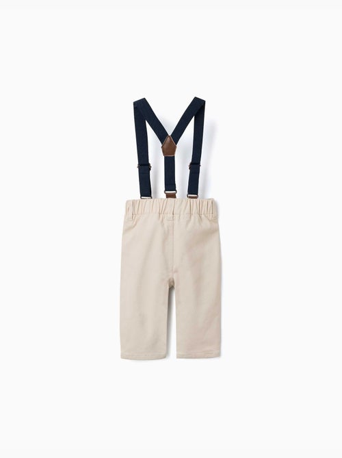 Pantalon en sergé avec bretelles - Kiabi