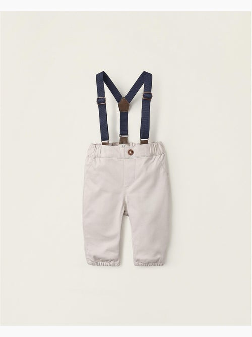 Pantalon en sergé beige pour nouveau-né NOVEAUX NATURE - Kiabi