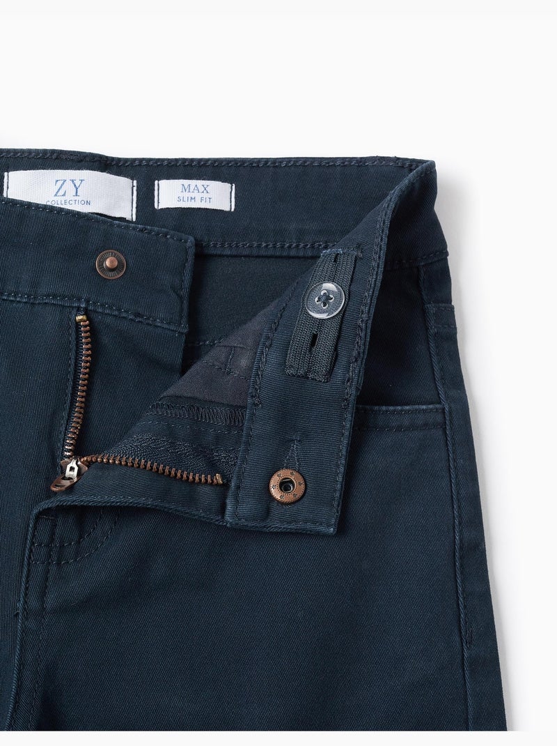 Pantalon en Sergé Bleu foncé - Kiabi