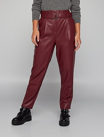 Pantalon best sale simili rouge