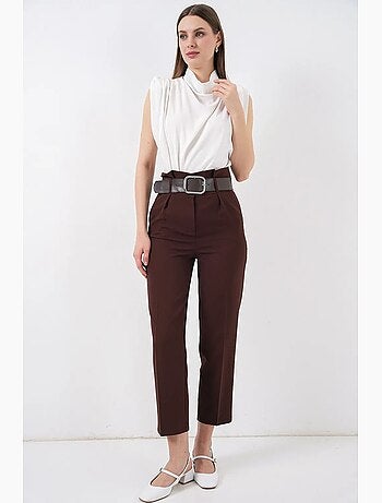 Pantalon en tissu ceinturé bdart