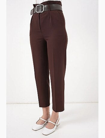 Pantalon en tissu ceinturé bdart