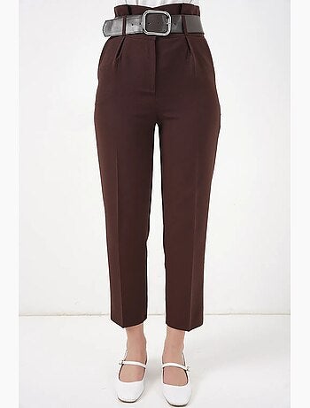 Pantalon en tissu ceinturé bdart