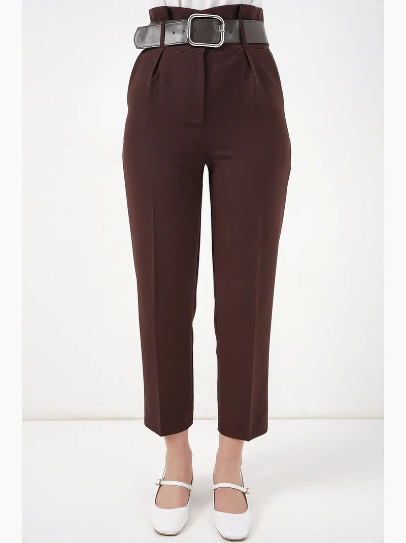 Pantalon en tissu ceinturé bdart Marron - Kiabi