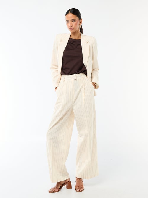 Pantalon en tissu léger à coupe large pour Femme - Kiabi