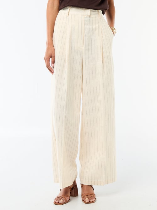 Pantalon en tissu léger à coupe large pour Femme - Kiabi