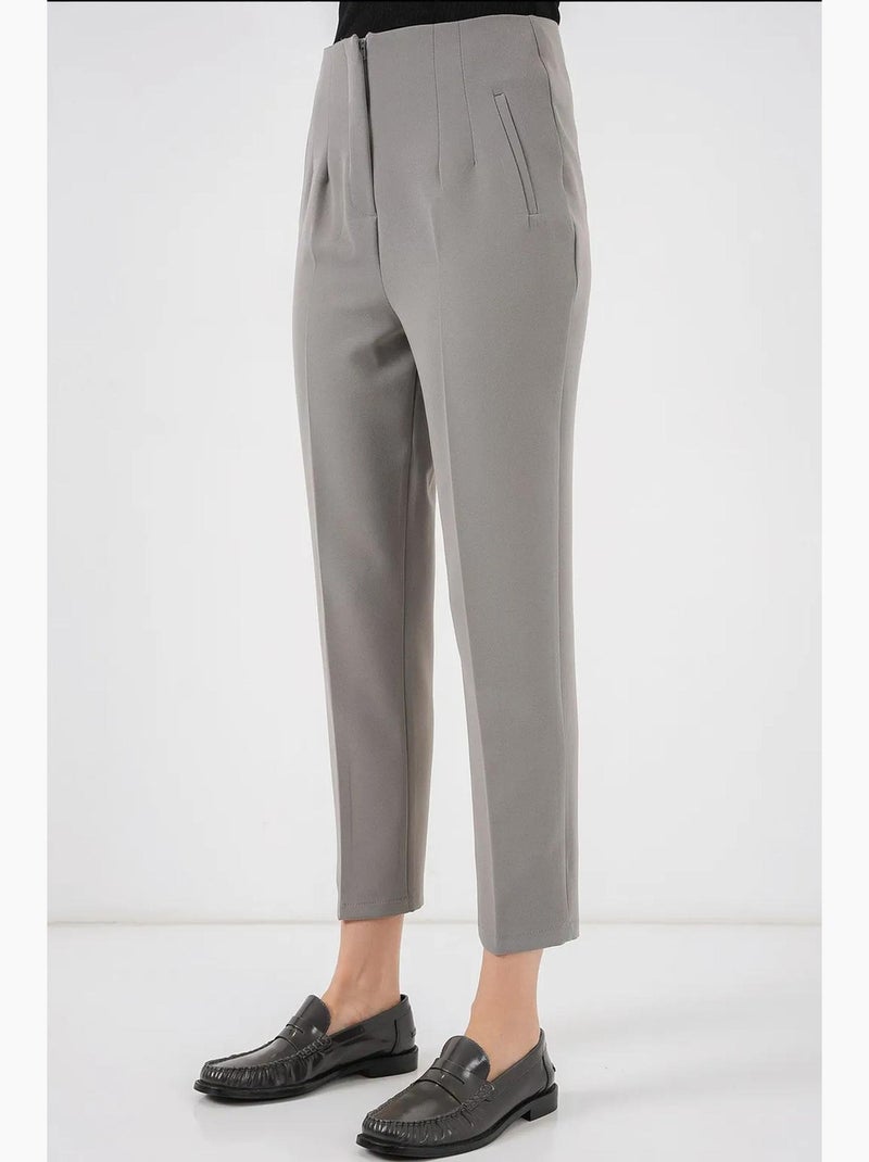 Pantalon en tissu taille haute bdart Gris - Kiabi