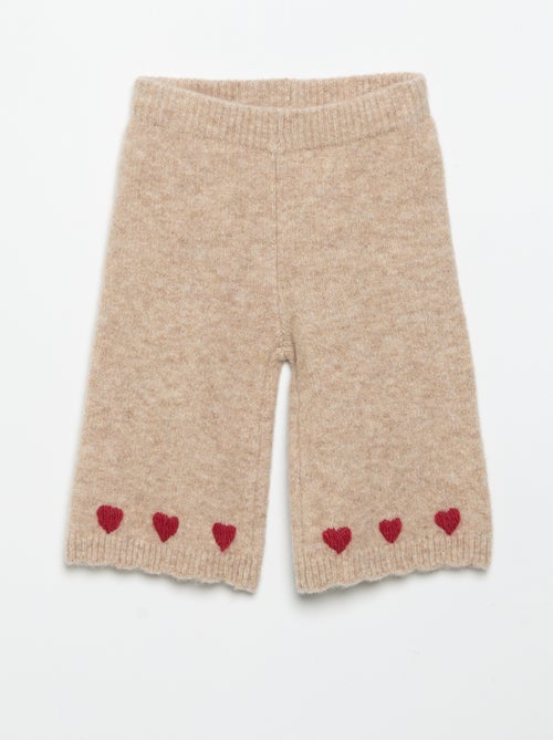 Pantalon en tricot avec broderies - Kiabi