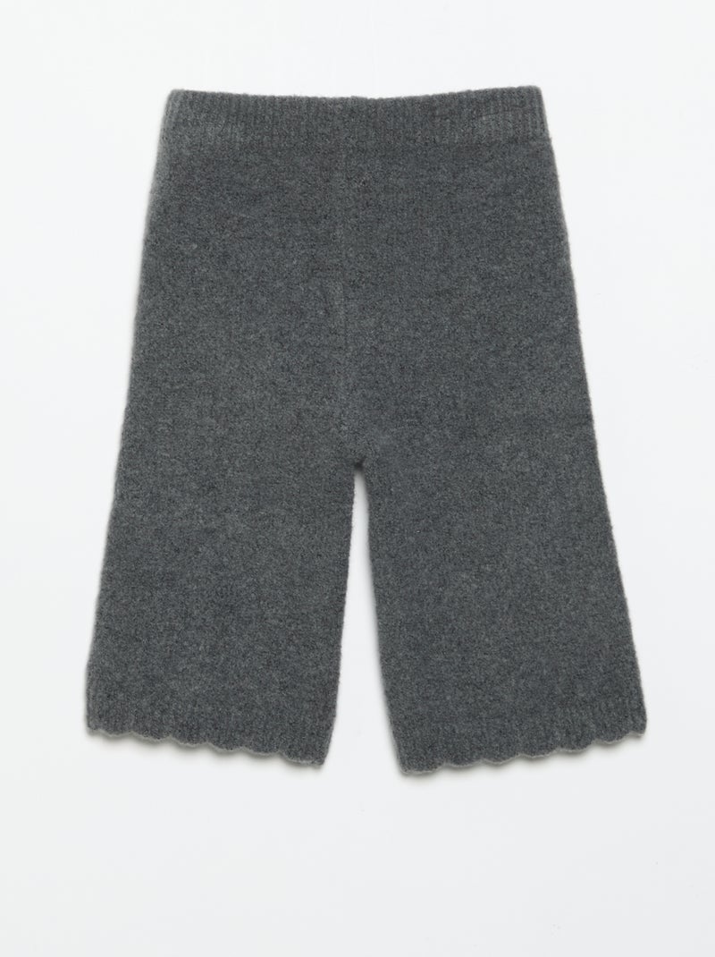Pantalon en tricot avec broderies Gris - Kiabi