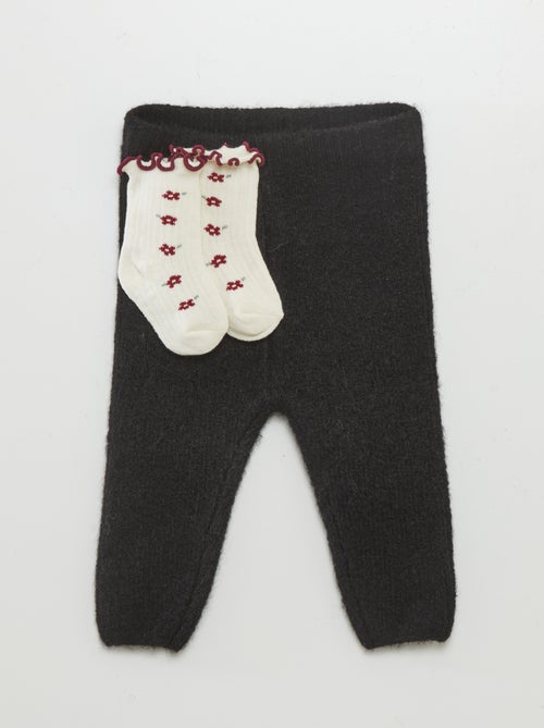 Pantalon en tricot + chaussettes - 2 pièces - Kiabi