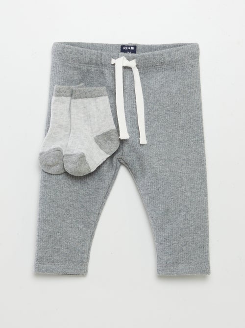 Pantalon en tricot + chaussettes - Kiabi