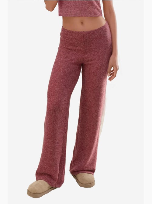 Pantalon en tricot doux et texturé à taille élastique hiccup - Kiabi