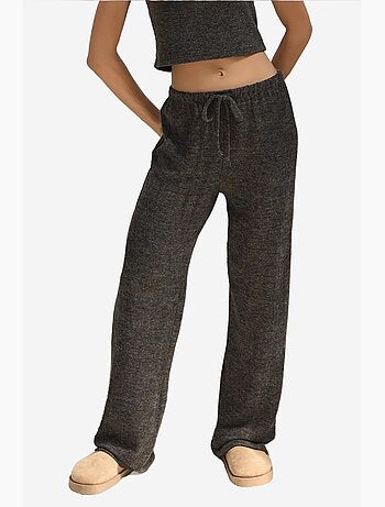 Pantalon en tricot doux et texturé avec cordons hiccup