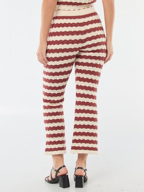 Pantalon en tricot fantaisie à coupe flare pour femme - Kiabi