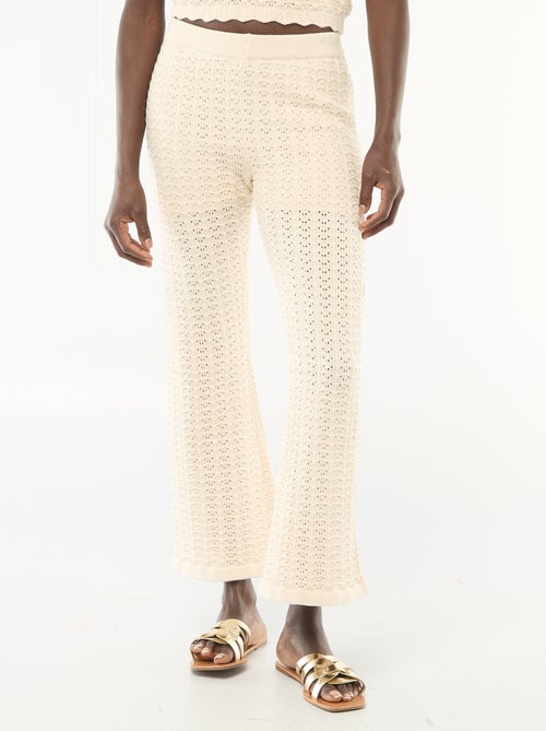 Pantalon en tricot fantaisie pour femme à coupe flare - Kiabi
