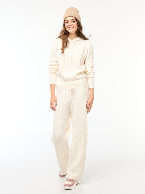 Pantalon en tricot torsadé - Kiabi