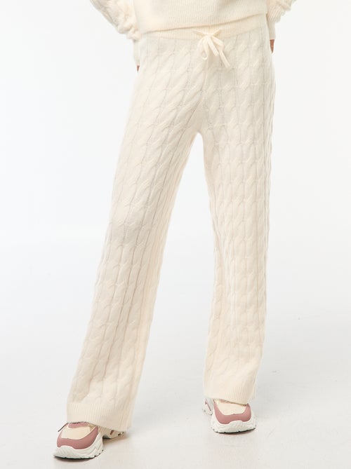 Pantalon en tricot torsadé - Kiabi