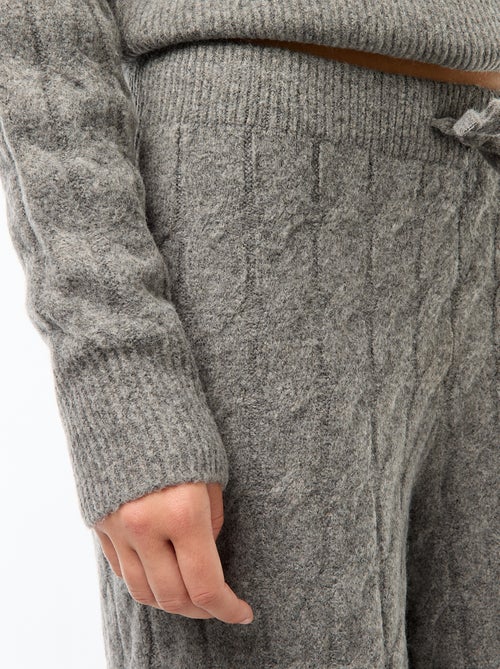 Pantalon en tricot torsadé - Kiabi