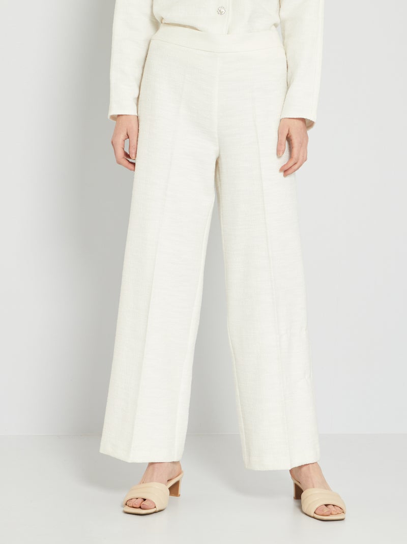 Pantalon en tweed Blanc - Kiabi