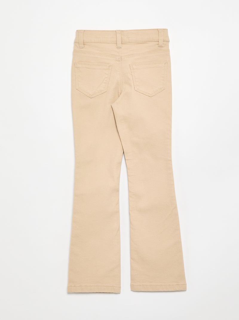 Pantalon en twill - coupe ajustée Beige - Kiabi