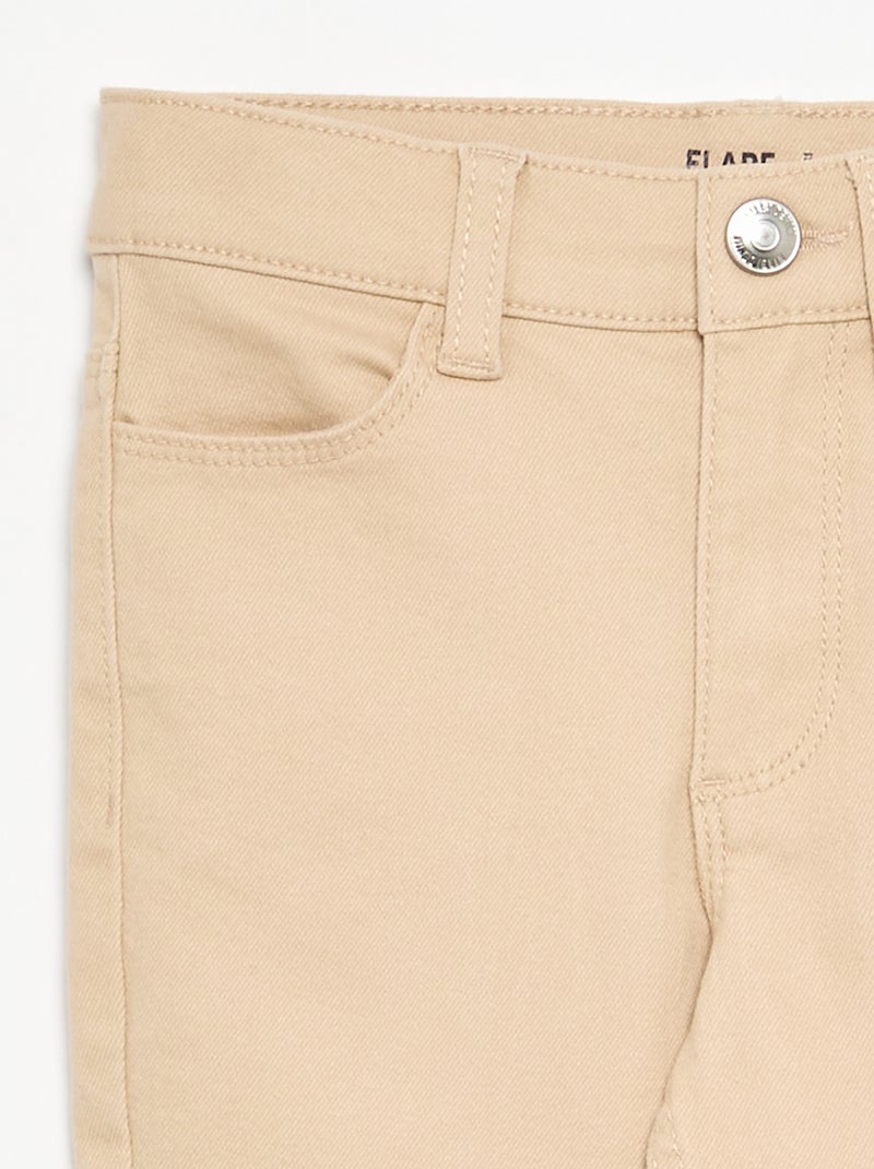 Pantalon en twill - coupe ajustée Beige - Kiabi