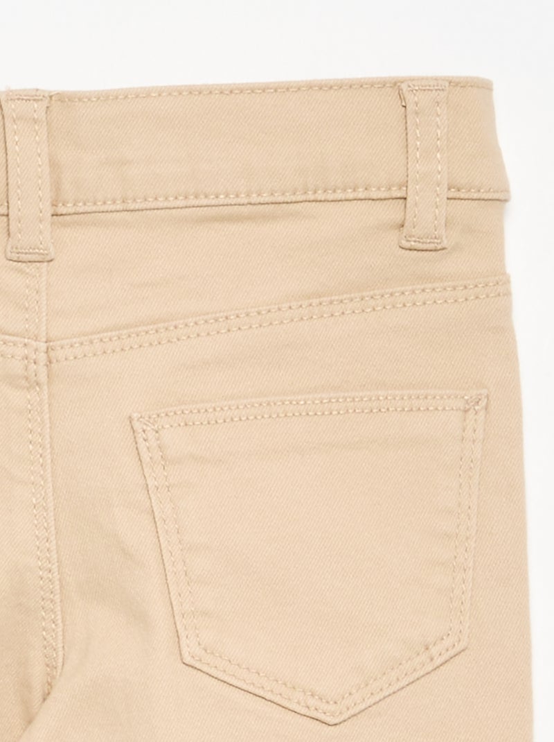 Pantalon en twill - coupe ajustée Beige - Kiabi