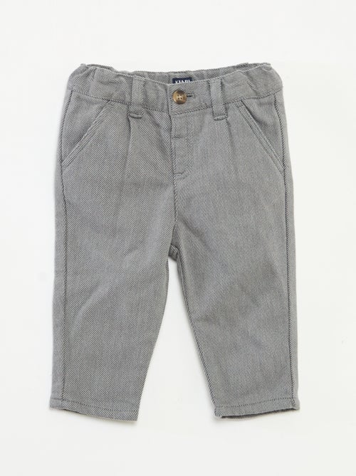 Pantalon en twill avec 2 vraies poches - Kiabi