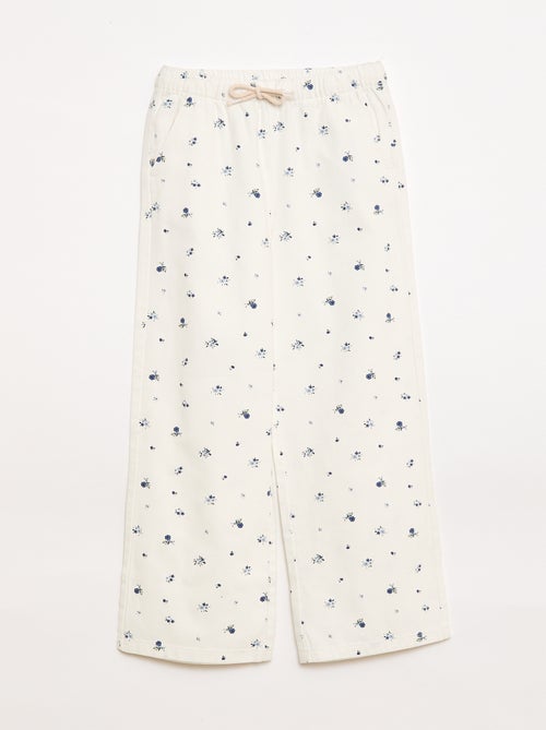 Pantalon en twill avec cordons de serrage - Kiabi